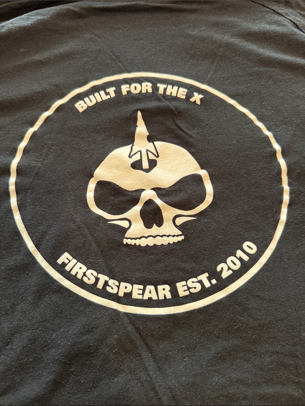 New Era Black Long Sleeve Tee with White Skull Emblem